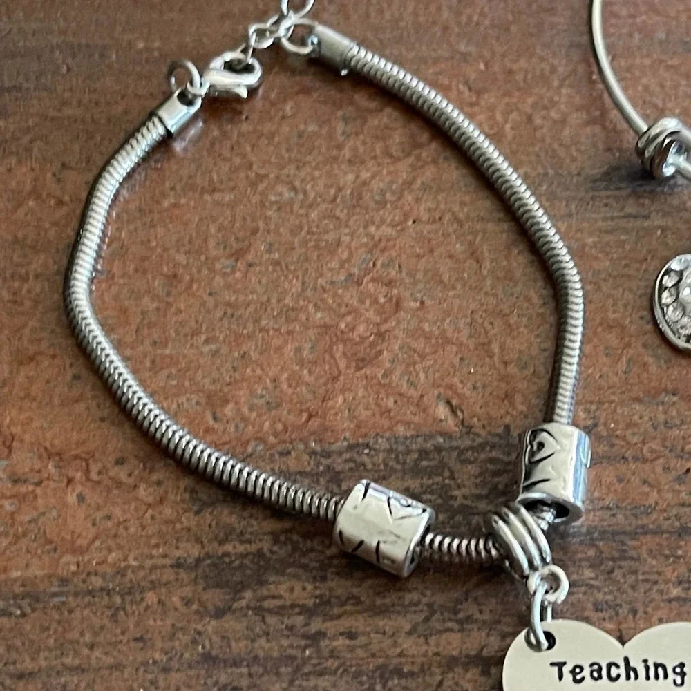 Teacher Gift Charm Bracelets Lot of 02